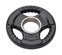 JK Fitness Diamond, Disco GHISA OLIMPIONICO GOMMATO Tri-Grip Foro Ø50 mm da 1,25 kg Unisex Adulto, Nero, Unica