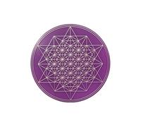 Disco griglia da 64 tetraedri e fiore della vita, disco bilanciante 10 cm a 2 lati rame placcato oro, seme iniziale della geometria dell'universo, disco eliquariato