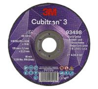 Disco Ibrido da Taglio e Sbavo 3M Cubitron 3, 93498, 36+, T27, 125 mm X 3.2 mm X 22.23 Mm, En, 10/Pack