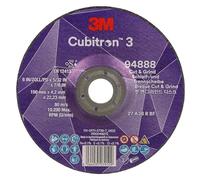 Disco ibrido da taglio e sbavo 3M Cubitron 3, 94888, 36+, T27, 150 mm x 4.2 mm x 22.23 mm, EN, 10/Pack, 20 pz/cartone