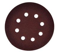 DISCO IN CARTA VELCRATO 'P64E' 8 FORI ø mm 125 x 0 - grana 80 50 PZ