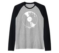 Disco in Vinile, Musica, 33 Giri, retrò Vintage Liquido Fluido Maglia con Maniche Raglan