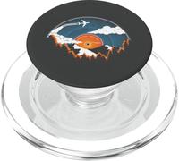 Disco in vinile retrò in volo in montagna Musica Viaggi Art PopSockets PopGrip per MagSafe