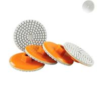 Disco integrato per rifinitura e lucidatura della pietra, tamponi diamantati per lucidatura da 3 pollici, per smerigliatrice o lucidatrice per pavimenti in marmo, cemento, pietra di granito (5PCS)