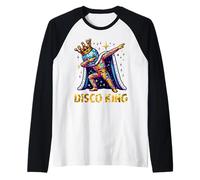 Disco King Costume 70s 80s Dance Parties Disco Man Dabbing Maglia con Maniche Raglan