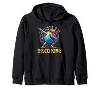 Disco King Costume 70s Dance Parties LED Disco Light Dabbing Felpa con Cappuccio