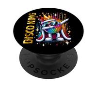 Disco King Vintage 70s 80s Dance Parties Disco Ball Dabbing PopSockets PopGrip Adesivo
