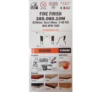 DISCO LAMA CIRCOLARE TAGLIO TRAVERSO VENA LEGNO Ø MM. 250 FORO 30 DENTI 80 CMT