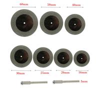 Disco mola diamantato set 7 pezzi per utensile rotante con mandrino da 3 mm