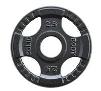 Disco olimpico in ferro 4 impugnature Body-Solid nero - 2.5kg