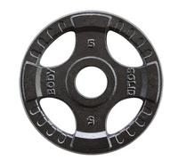 Disco olimpico in ferro 4 impugnature Body-Solid nero - 5kg
