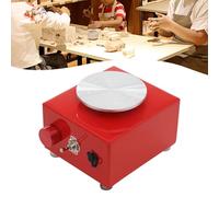 Disco per ceramica elettrico, 24 W, mini giradischi per ceramiche, macchina elettrica con regolatore di velocità (0 - 2000 velocità), disco in ceramica per principianti appassionati (rosso)