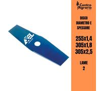 Disco per decespugliatore lama da taglio in acciaio a 2 lame denti d. 255 305