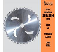 Disco per decespugliatore lama widia da taglio in acciaio 36 denti lame d. 255