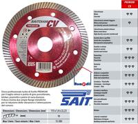 DISCO PROFESSIONALE SOTTILE SAITDIAM CV DIAMANTATO CERAMICA PIASTRELLE GRES 115
