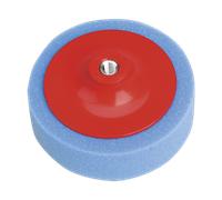Disco Pulitrici & Lucidante Schiuma Testa Ø150 X 50mm M14 X 2mm Blu / M - Sealey