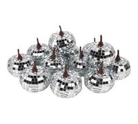 Disco Pumpkin Set, Glitter Pumpkins, Table Decor Accent, Sparkly Harvest Centerpiece with Mirror Finish for Birthday, Halloween, Holiday, Yard, School, Home, 2.36x2.36 inches