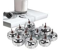 Disco Pumpkin, Silver Harvest Decor, 12 Piece Shiny Table Centerpieces, 2.36x2.36 Inches, Eye Catching Fall Ornament for Birthday, Halloween, Party, Home, School, Yard, Holiday Events