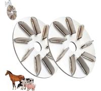 Disco raschietto per rimozione peli di maiale - Strumento per la rimozione dei peli di maiale in acciaio inossidabile resistente con adattatore a 9 marce per uso agricolo e macelleria (2 pezzi)