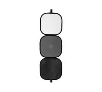 Disco Riflettente Pieghevole A Tre Lati con Manico, Grigio/Bianco, Scheda di Bilanciamento Della Luce, Diffusore di Luce 3in1, Tavola di Messa A Fuoco
