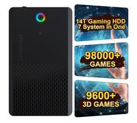 Disco rigido da 14 TB precaricato con oltre 98000 giochi, Plug & Play per 7 sistemi di gioco, oltre 9800 giochi 3D e oltre 1000 giochi per PC di fascia alta, USB 3.1, hard disk esterno portatile per