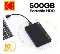 Disco rigido esterno portatile Kodak da 2,5" 500GB USB 3.0 per desktop, laptop, console da gioco (PS5, Xbox) ABS