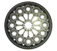 Disco Rosone Cattedrale di Chartres - Disco bilanciante 10 cm a 2 lati rame placcato oro, trasmettitore passivo a cavità risonanti - Disco eliquariato