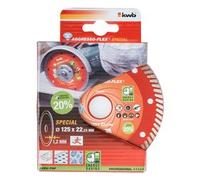 Kwb 1 disco da taglio diamantato turbo gres 125x22 mm per smerigliatrice ideale