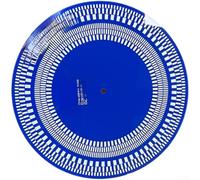 Disco stroboscopico per giradischi e strumento di calibrazione, controllo della velocità 33/45/78 giri/min, caratteristiche azimut cartuccia, sporgenza e configurazione anti-skate (blu)