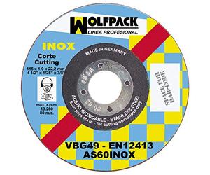 Disco taglio abrasivo inossidabile 125 x 1,0 x 22,2 mm.