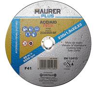 DISCO TAGLIO INOX MAURER PLUS 230X1,9 MOLA CENTRO PIANO ACCIAIO FI95169