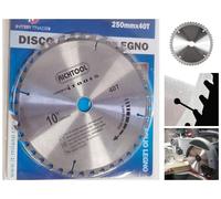 Disco taglio legno A 40 denti 250 mm lama per smerigliatrice 250 x 30mm