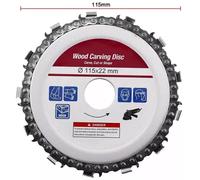 Disco Taglio Legno Per Smerigliatrice 115 MM Con Catena Motosega Flex 115X22MM