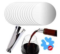 Disco versatore per vino, in alluminio, riutilizzabile, 15 pezzi, sottile, antigoccia, per vino, bevande, birra, dispenser di liquidi (argento)