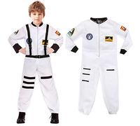 Discoball Costume da Astronauta per Bambini Costume da Astronauta per Bambini Set Costume da Gioco di Ruolo per Bambini Costumi di Halloween per Bambini Tuta Spaziale Bianca per Ragazzi e Ragazze(M)