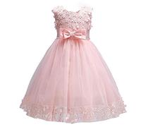 Discoball Le ragazze vestono i vestiti della ragazza del fiore di Tulle per il matrimonio della damigella, Colore: rosa., 9-10 Anni