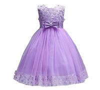 Discoball Le ragazze vestono i vestiti della ragazza del fiore di Tulle per il matrimonio della damigella, Colore: viola., 7-8 Anni