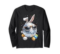 Discoball - Occhiali da Sole da Discoteca Anni '70, con Orecchie da Coniglio Pasquale Maglia a Manica