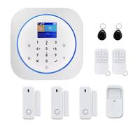 Discoball Sistema di sicurezza domestica, sistema di allarme wireless con sensore di movimento, sensore porta/finestra e telecomando, funziona con Smart Life, Tuya App e Alexa (set di sicurezza per la