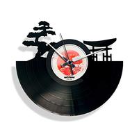 DISCOCLOCK - Orologio in vinile SILENZIOSO e PERSONALIZZABILE - SUNSET - IDEA REGALO CON PAESAGGIO GIAPPONESE