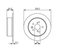 Discofreno 0 986 479 336 BOSCH per TOYOTA