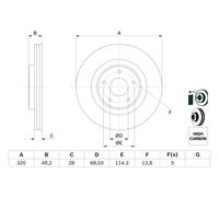 Discofreno 0 986 479 F33 BOSCH per INFINITI