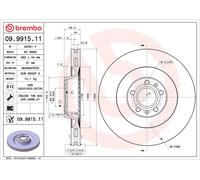 Discofreno 09.9915.11 BREMBO per AUDI VW