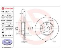 Discofreno 09.D624.11 BREMBO per HYUNDAI KIA