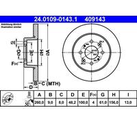 Discofreno 24.0109-0143.1 ATE per HONDA