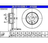 Discofreno 24.0110-0250.1 ATE per OPEL
