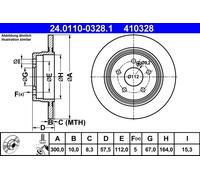Discofreno 24.0110-0328.1 ATE per MERCEDES-BENZ
