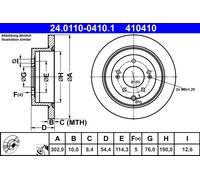 Discofreno 24.0110-0410.1 ATE per HYUNDAI KIA