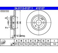 Discofreno 24.0112-0127.1 ATE per FIAT LANCIA ALFA ROMEO