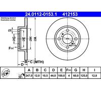 Discofreno 24.0112-0153.1 ATE per OPEL SUZUKI